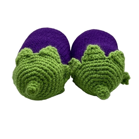 🍆 Handmade Crochet Eggplants - The "Emoji" You Can Cuddle! (Set of 2!) - Picture 5 of 5